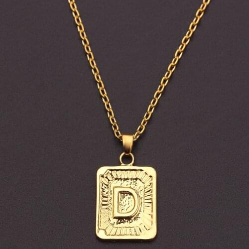 A-Z Letter Necklace Gold Chain Initial Pendant Necklaces For Women Alphabet Choker Necklace Boho Jewelry Birthday Gift BFF