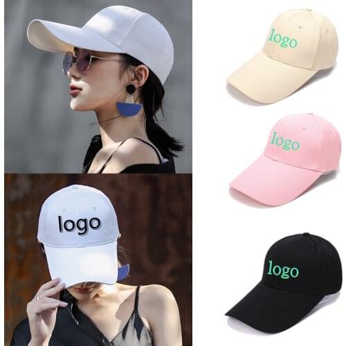 Custom Logo Lengthened Brim Baseball Cap Designer DIY Women Summer Plain Curved Visors Cap Hip Hop Casual Snapback Hat Casquette