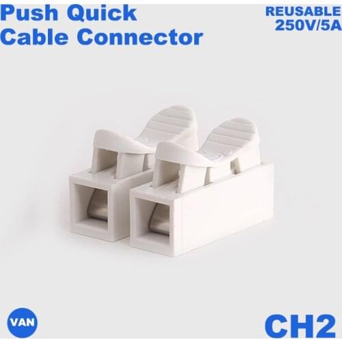 CH2/CH3 220V 10A High Pressure Resistant Push Quick Wire Cable Connector White Wiring Terminal