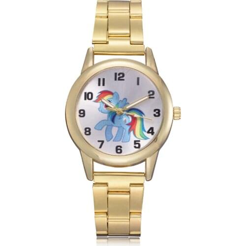 Children Watch Gold Sliver Unicorn Dial Stainless Steel Watches Women Top Brand Casual Clock Ladies Wrist Watch Relogio Feminino