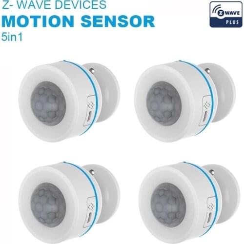 Coolcam 4Pcs/Lot Z Wave Plus 700series 3in1 USB PIR Motion Detector With Temperature Humidity Light Sensor Work Smartthing Vera