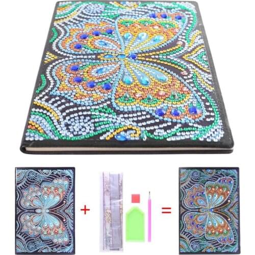 DIY Butterfly Special Shaped Diamond Painting Notebook A5 50 Pages Students Sketchbook Notebook DIY Craft Christmas Gift