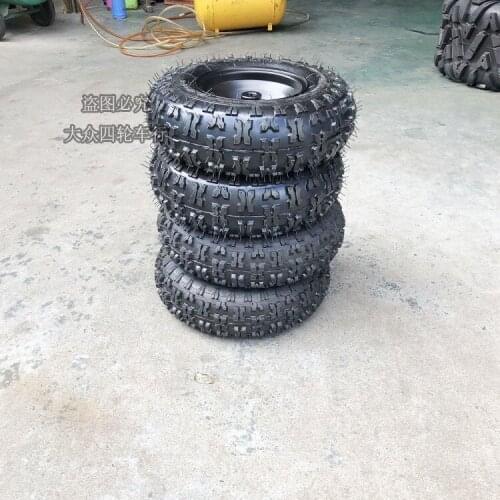 DIY Homemade Four-Wheel ATV Parts Front 4.1/3.5-6-Inch Rear 13*5.00-6-Inch Vacuum Tire Butterfly