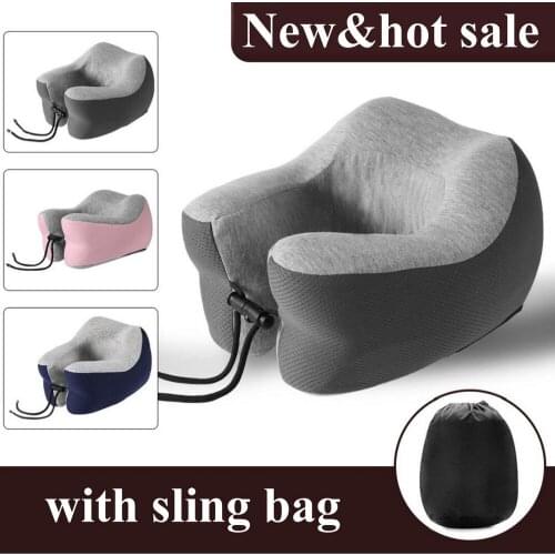 Travel Pillow 100% Pure Memory Foam Neck Pillow, Comfortable & Breathable Cover, Machine Washable, Airplane Travel Kit