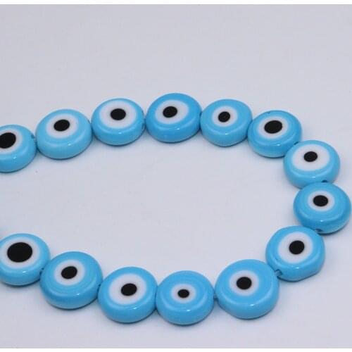 Eruifa10pcs 10mm Flat Colored Glaze Beads Charms Pendant Jewelry DIY Hand Making Earring Necklace Bracelet More Colors