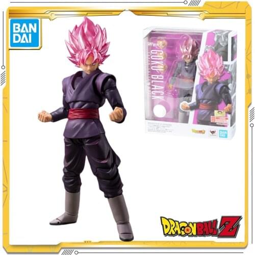 Original Bandai Dragon Ball Z Shf Zamasu Goku Black Anime Action Figures Collection Pvc Model Toys for Child