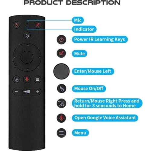 G21S Voice Control Air mouse Gyro Mic IR learning Wireless Remote for tv box H96 A0KB