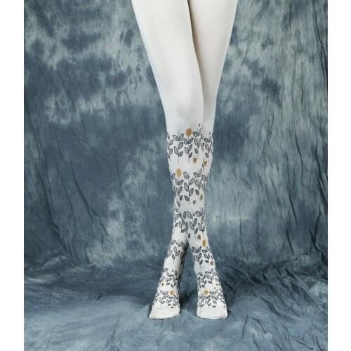 Cartoon Line Drawing Leaf Printing Pantyhose