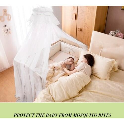 Summer Baby Bedding Crib Mosquito Net Portable Size Round Toddler Baby Bed Mosquito Mesh Hung Dome Curtain Net
