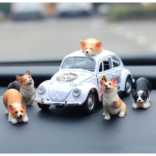 Mini simulation animal Corgi dog miniature figurine model resin figure for kids home decoration accessories children gifts