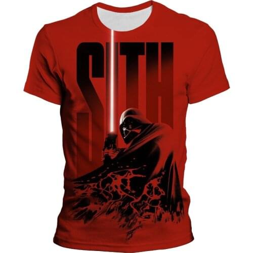 Disney Fashion Summer New Mens T-shirt Star Wars Theme Tops 3d Digital Print Retro Trend Short Sleeve T-shirt Tops Plus Size