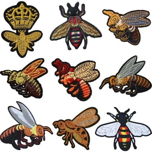 Cartoon Bee Pattern Icon Embroidered Patches For Clothing DIY Decorative Briefcase Badges Ironing Sewing Accessories Applique