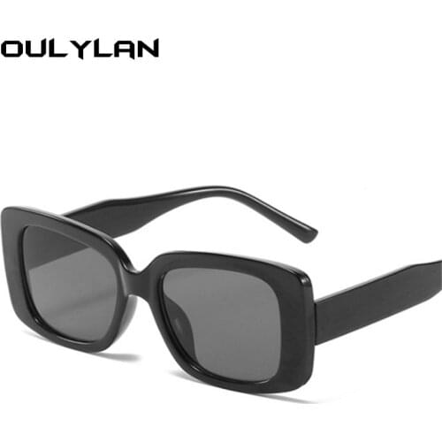 Oulylan Women Rectangle Sunglasses 2021 Retro Black Leopard Brown Sun Glasses Men Vintage Square Eyeglasses Female Shades UV400
