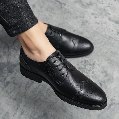 Plus size38-47 chaussure home Oxford mens shoes overall cut fashion casual pointed formal business wedding shoes zapatos hombre