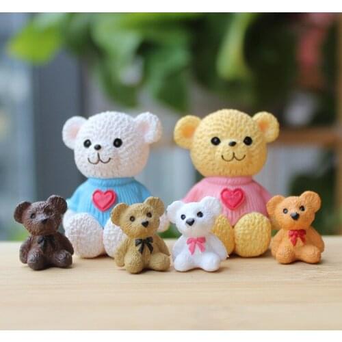 Popular Party Model Figure Home Decoration Cute Teddy Bear Miniature Fairy Animal Garden Figurines Jouet Fille Home Decor BK50SB