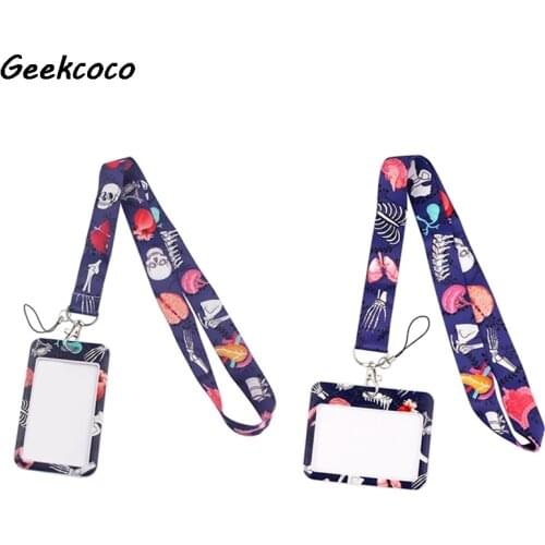 J2700 Fashion Human Organs Lanyard For Keys ID Card Gym Phone Strap USB Badge Holder DIY Lariat Lanyard For Doctor Nurse