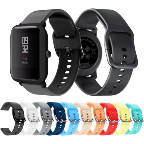 Silicone Sport Strap For Xiaomi Huami Amazfit Bip Smart Watch 20MM Replacement Band Bracelet Smart Accessories