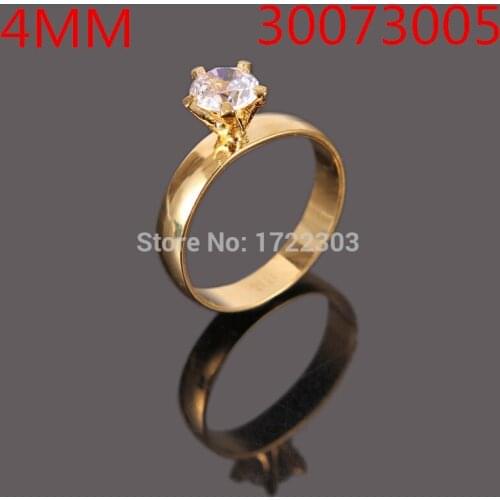 Luxury Single CZ Rhinestone Finger Ring Gold crystal Female Engagement wedding bridal Ring lover Jewelry girlfriend Brazil gift