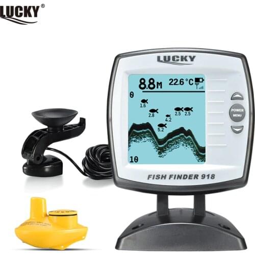Russian menu!LUCKY FF918-100WS 2-in-1 Fish Finder Wired / Wireless Fish Finder Depth Sounder Sensor Fish Detector Monitor