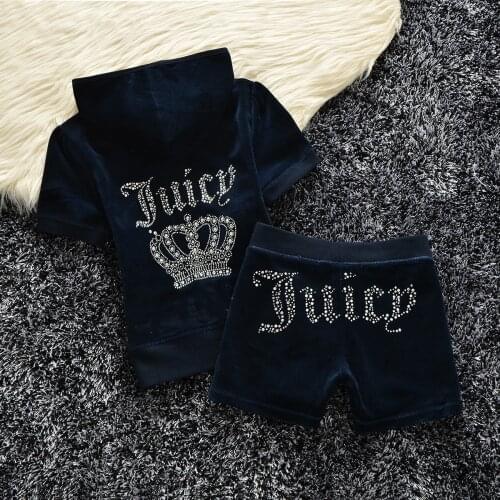 Juicy Lovers Brand Letter Diamond Summer women Short Pant Yoga Jogging Casual Tracksuits Slim Tennis Sportswear Suit 2 Piece Set