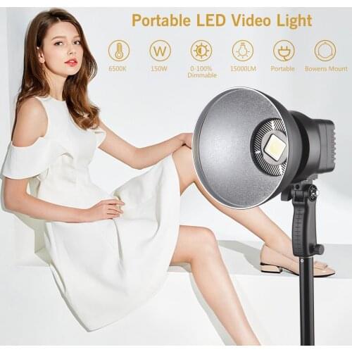 CZ Andoer LED Video Light 150W 6500K 15000LM CRI95+ Dimmable Bowens Mount Photography Lighting 3 Filter Panels Remote Control