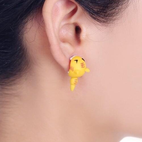 TTPAIAI 30 Handmade Polymer Clay Lovely Tiger Stud Earrings Fashion Jewelry Cartoon Animal Earrings For Women Girl Kid Gift