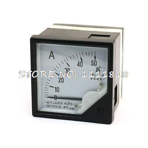 Square Screws Mounted AMP Ampere Meter Gauge AC 0-50A