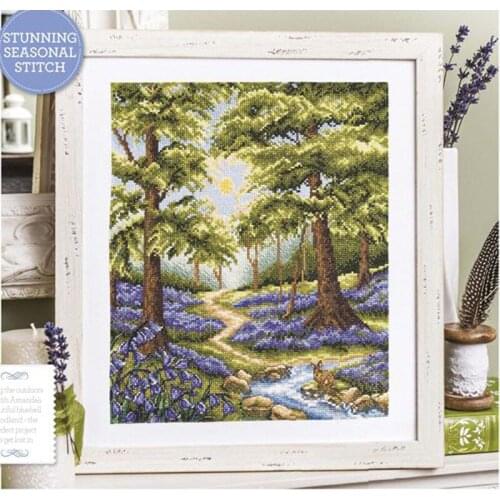 High Quality Lovely Counted Cross Stitch Kit Bluebell Blue Bell Wild Flower Field Forest Tree Flowers