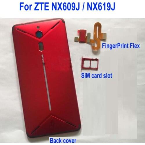 Battery Back Cover Housing Door Rear Case Fingerprint Flex Cable For ZTE Nubia Red Magic NX609J / RedMagic2 NX619J Sim Card Tray