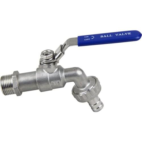 1/2 Homebrew Hose Tape Ball Valve Working Pressure 200PSI Homebrew Faucet Tap With Install Screw And Silicon 304 Stainless Steel