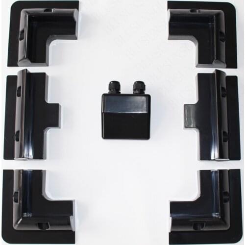 1 set/lot Black Color 7PCS/SET Full-Set-Black-ABS-Solar-Panel-Mounting-Brackets-with-Cable-Gland-amp for Caravan Motor Home RV
