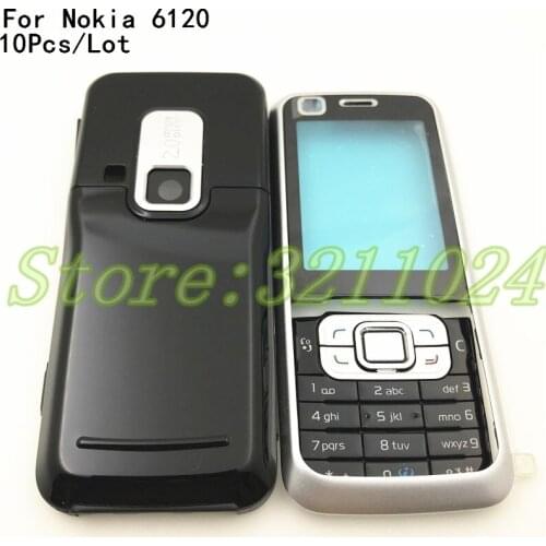 10Pcs/Lot For Nokia Asha 6120 6120C Phone Housing Cover Case+English Keypad And Arabic keypad +battery Back cover With Logo