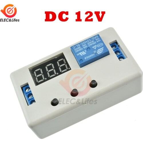 DC 12V LED Digital Time Delay Relay Module Programmable Timer Relay Control Switch Timing Trigger Cycle Relays 3-digit Tube