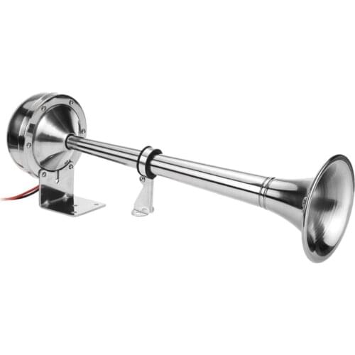 12v Marine Boat Horn, 125db Stainless Steel, Single Air Trumpet for Ship Train Lorry RV Trailer