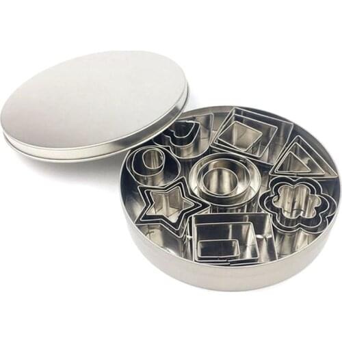 24PCS Mini Cookie Cutter Shapes Set Molds to Cut Out Pastry Dough, Pie Crust Fruit , Flower, Heart, Star, Geometric Shapes Cut F