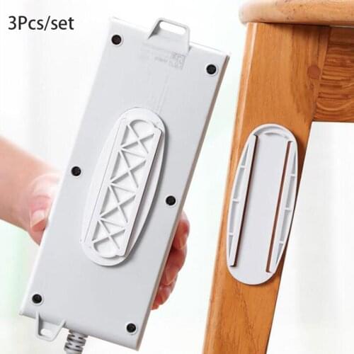 3Pcs Self-Adhesive Power Strip Holder Desktop Socket Holder Fixator Wall-Mounted Cable Wire Organizer Wall Hangers Fixed Device