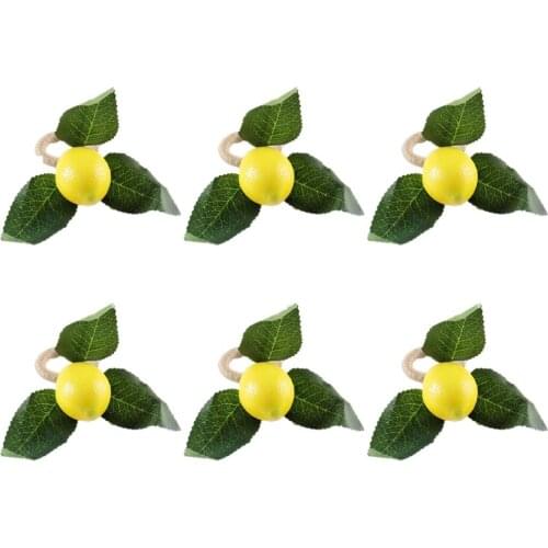 6pcs Simulation lemon napkin ring fresh and modern fashion fruit plant napkin buckle