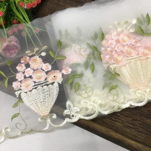 GLace 3Y/lot colour flower embroidery lace tirm accessories soft mesh for women dress child decoration TX1618
