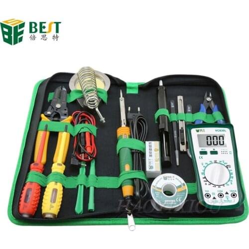 BST-113 16 in 1 Household Professional Tool with Screwdrivers Soldering Iron Multimeter and Tweezers for Phone Laptop PC repair