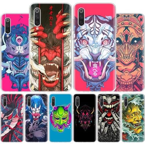 Oni Mask Art Colorful Cover Phone Case For Xiaomi Note 10 Mi 11 9 8 CC9 5X 6X 9T 10T A3 Poco X3 NFC F1 Pro Lite + Coque A1 A2