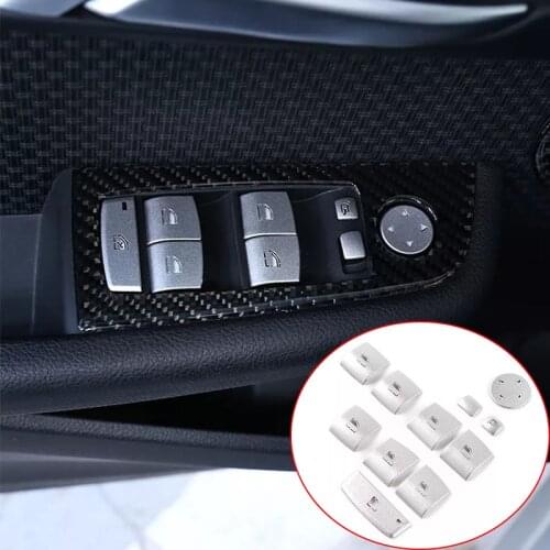 For BMW F48 F47 F25 F26 F15 F16 F20 F22 F30 F34 F32 F10 F07 Alloy Car Door Window Glass Lift Switch Button Decoration Cover Part