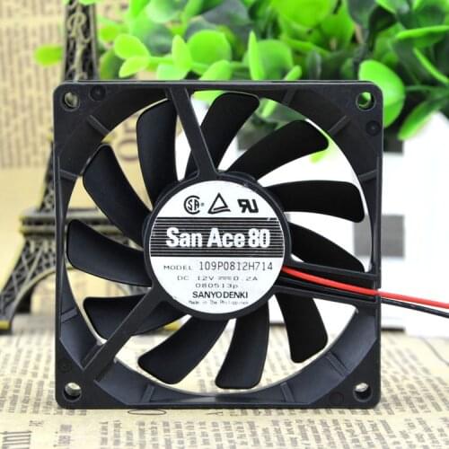 FOR Sanyo 80158cm 8cm CPU Dual Ball Mute Fan 12V 0.2A 109P0812H714