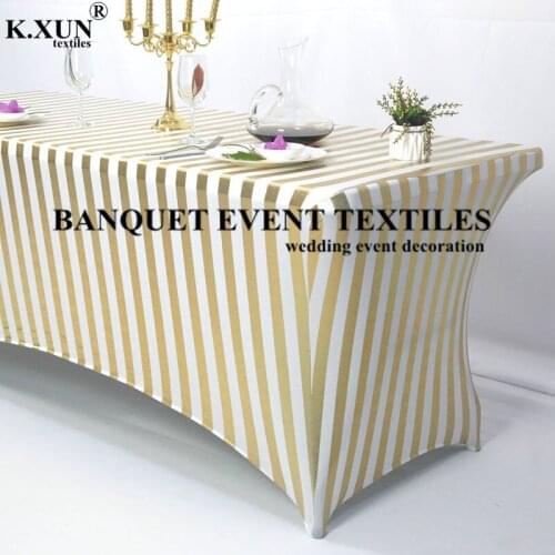 4ft 5ft 6ft Bronzing Coated Spandex Table Cover Lycra Stretch Tablecloth Table Cloth Overlay For Wedding Event Party Decoration