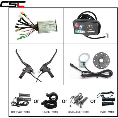 Electric bicycle Brushless 6 Mosfet Square wave Controller+LED880 Display+Power cut-off Brake lever+Throttle+8 Magnet PAS