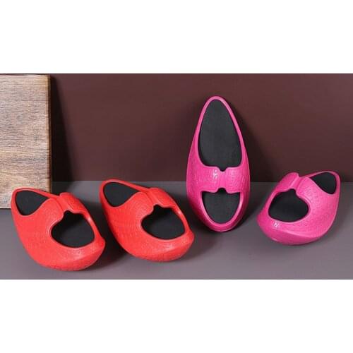 Personality Sports Weight Loss Shoes Cute Indoor Rocking Bottom Non-slip Beautiful Legs Slope With Stovepipe Slimming Slippers