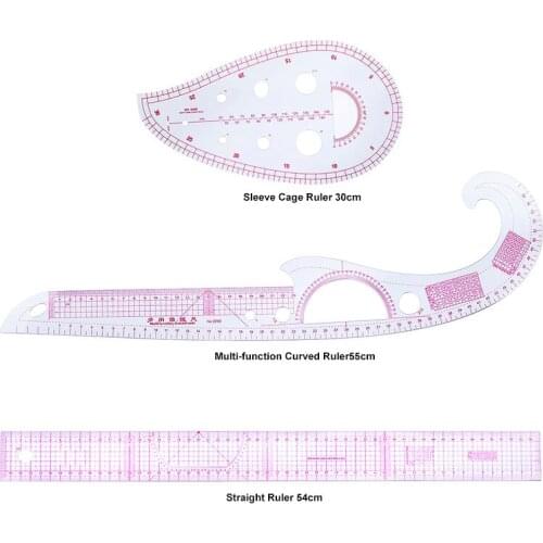 MIUSIE 3pcs/set Sewing Tailor French Curve Rulers Drawing Line Measure Clothing Patchwork DIY Craft Tools Cutting Ruler