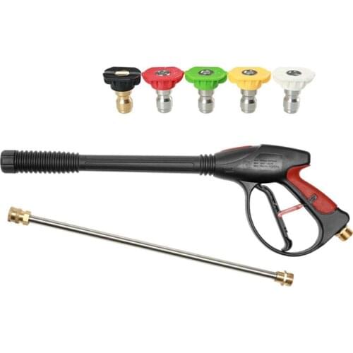 High Pressure Car Washer Engineering Plastics Abrasion Resistance Water Gun+Spray Nozzle Tips+Hose Wand Cleaning Tool