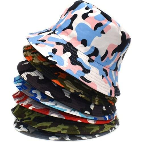 Bucket Hat Men Women Summer Sun Beach Reversible Army Camouflage Outdoor Fishing Accessory Teenagers Cap