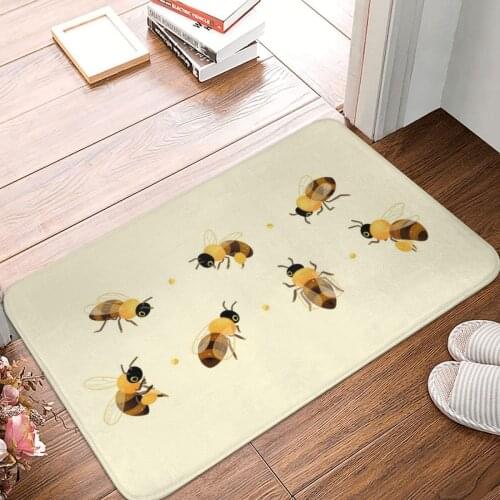 Honey Bees Doormat Carpet Mat Rug Polyester Non-Slip Floor Decor Bath Bathroom Kitchen Bedroom 40*60