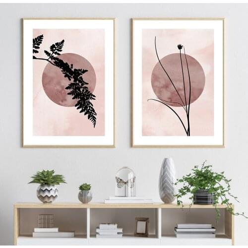 Nordic Fern Straw Poster Wall Art Canvas Painting Silhouette Posters and Prints Decor Picture Modern Living Room Home Decoration